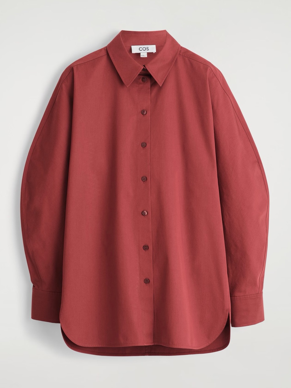 NWT / COS Women’s Rounded Pima Cotton Shirt / Dark Red, 32